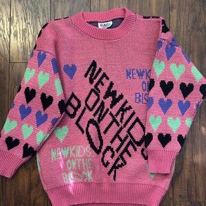 New Kids On The Block Vintage Pink Heart Sweater